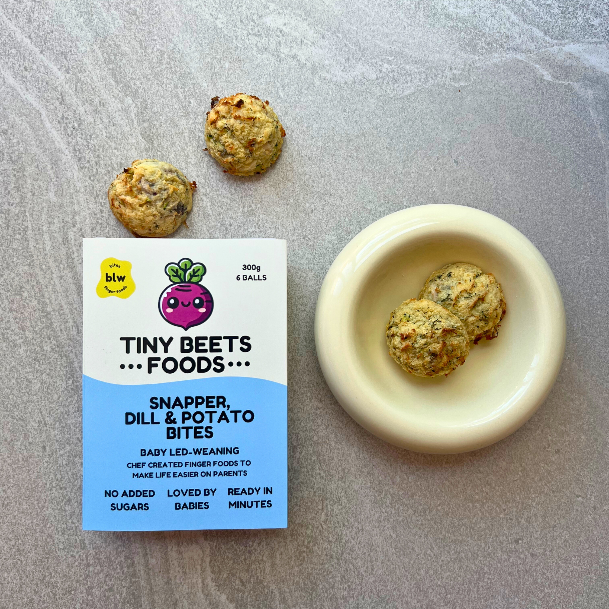 Snapper, Dill & Potato Baby Bites BLW 6m+ | Tiny Beets Foods