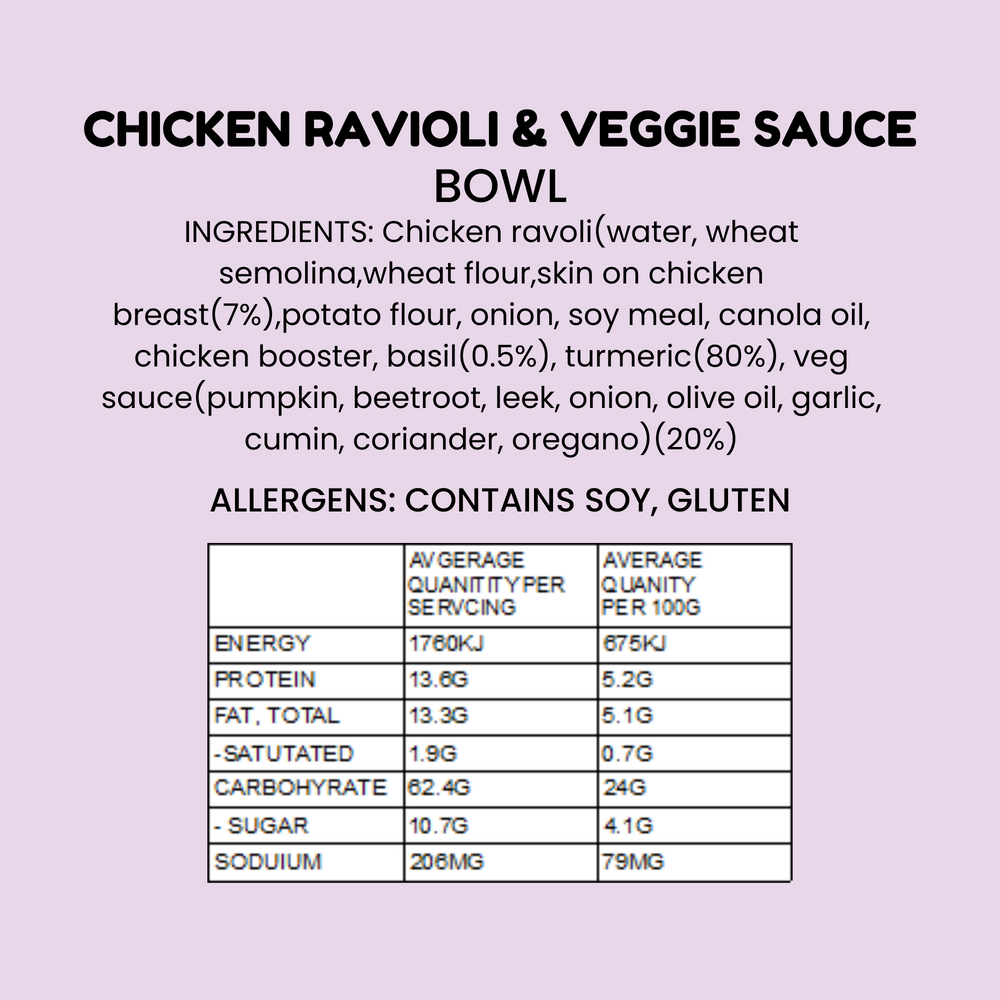 
                  
                    Chicken Ravioli W/ 4 Veg Sauce
                  
                
